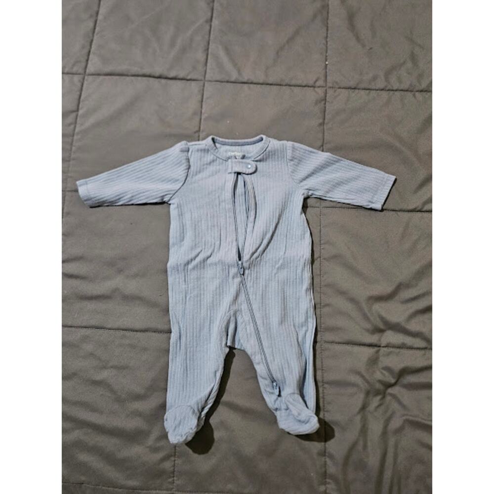Carter’s Just One You Baby Sleeper 3M Blue Ribbed Zip Footed Pajamas